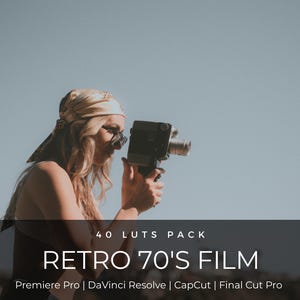 40 1970s Film LUTs | 35mm Vintage Color Grading Pack for Premiere Pro, CapCut & DaVinci Resolve | Retro Cinematic LUT Pack