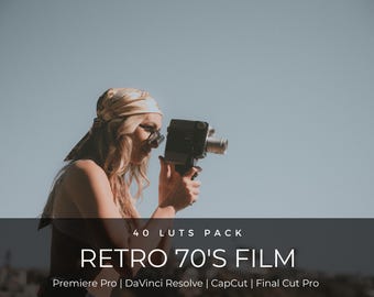 40 1970s Film LUTs | 35mm Vintage Color Grading Pack for Premiere Pro, CapCut & DaVinci Resolve | Retro Cinematic LUT Pack