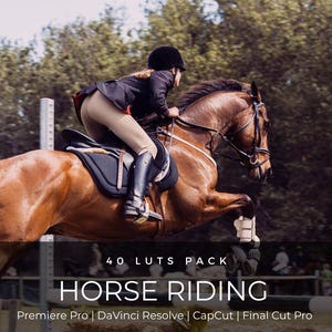 40 Equestrian Cinematic LUTs | Horse Riding & Western Color Grading LUT Pack for Premiere Pro, CapCut, DaVinci Resolve | Film Look
