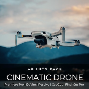 40 LUTs cinematográficos para drones / Paquete de LUTs para corrección de color de océanos y paisajes para Premiere Pro, CapCut, DaVinci Resolve / Estilo de película de viajes