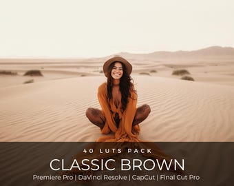 40 Brown Aesthetic LUTs | Earth Tone Cinematic Color Grading for Premiere Pro, CapCut & DaVinci Resolve | Moody Fashion LUT Pack