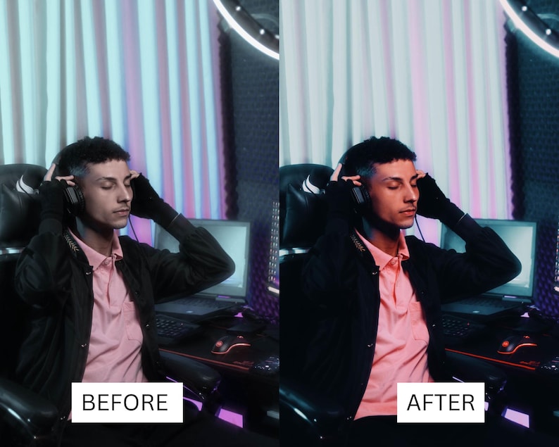 50 Streamer Gaming LUTs | Neon Purple RGB Color Grading for Twitch & YouTube | Premiere Pro, CapCut LUT Pack image 10
