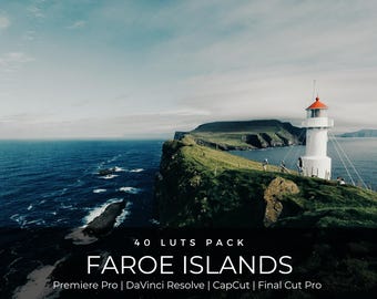 40 Färöer-Inseln LUTs | Nordic Kinematische Landschaft Color Grading für Premiere Pro, CapCut & DaVinci Relösung | Stimmungsvoller Reisefilm-Look