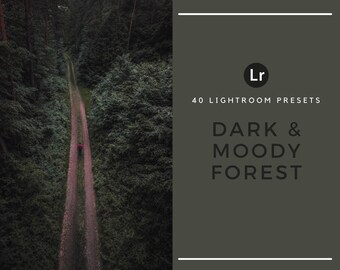40 Dark Moody Forest Lightroom Presets – Cinematic Green Nature, Hiking Trees, Landscape Travel Presets (Desktop Only)