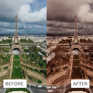 40 LUTs de París oscuro y melancólico / Corrección de color con estética de cine negro para Premiere Pro, CapCut y DaVinci Resolve / Paquete de LUTs cinematográficos de la Torre Eiffel imagen 7