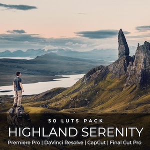 50 Scotland Cinematic LUTs | Dramatic Highlands & Isle of Skye Landscape Color Grading for Premiere Pro, CapCut, DaVinci Resolve