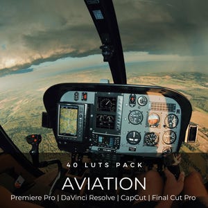 40 Aviation Cinematic LUTs | Aircraft & Sky Color Grading for Premiere Pro, CapCut DaVinci Resolve | Pilot Flying Video LUT Pack