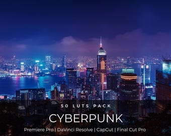50 Cyberpunk-LUTs | Neon-Nachtstadt-Farbkorrektur für Premiere Pro, CapCut & DaVinci Resolve | Tokyo-Hongkong-Filmlook