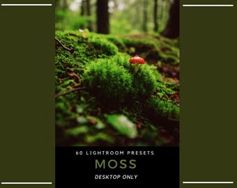 60 Moss Lightroom Presets – Dark Moody Green Forest, Lush Nature, Waterfall Cinematic Presets (Desktop Only)