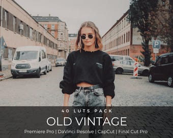 Paquete de 40 LUTs Kodachrome / LUTs de corrección de color de película vintage para Premiere Pro, CapCut y DaVinci Resolve / Aspecto retro analógico nostálgico