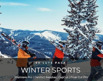 50 Winter Sports LUTs | Snowboarding & Skiing Video | Snow Sports Color Grading | Premiere Pro, CapCut, Final Cut Pro, DaVinci Resolve