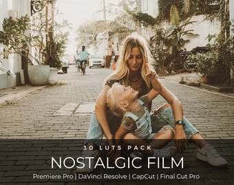 30 Nostalgic Film LUTs | Vintage Retro Color Grading Pack for Premiere Pro, CapCut & DaVinci Resolve | Lifestyle Film Look Presets