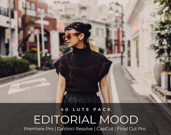 40 Editorial Cinematic LUTs | Fashion & Street Style Color Grading for Premiere Pro, CapCut, DaVinci Resolve | Urban Film Look LUT Pack