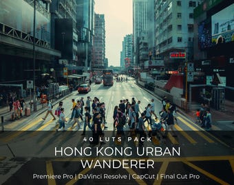 40 Hong Kong Film-LUTs | Urban Street Color Grading Pack für CapCut, Premiere Pro & DaVinci Relösung | City Entdecker Video Presets