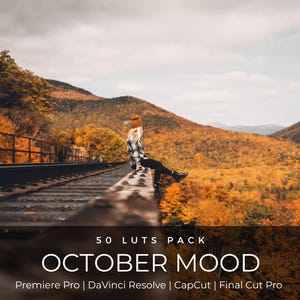 50 Autumn LUTs Pack | Fall Color Grading LUTs for Premiere Pro, CapCut & DaVinci Resolve | Orange Tones Foliage Film Look