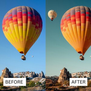 40 Cappadocia Cinematic LUTs | Golden Hour & Sunrise Color Grading for Premiere Pro, CapCut, DaVinci Resolve | Hot Air Balloon Film Look image 2