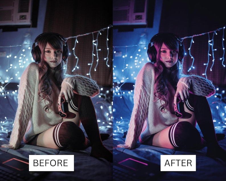 50 Streamer Gaming LUTs | Neon Purple RGB Color Grading for Twitch & YouTube | Premiere Pro, CapCut LUT Pack image 8