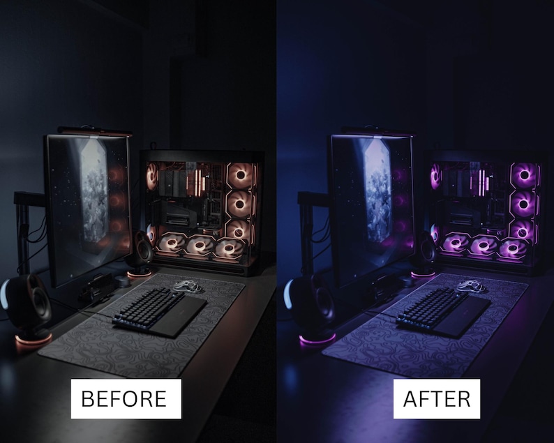 50 Streamer Gaming LUTs | Neon Purple RGB Color Grading for Twitch & YouTube | Premiere Pro, CapCut LUT Pack image 11