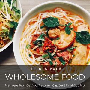 20 LUTs alimentaires lumineuses | Pack LUT d'étalonnage couleur pizza et pâtes pour CapCut, Premiere Pro, DaVinci Resolve | Vidéos culinaires prédéfinies