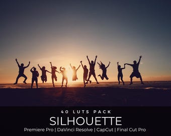 Pakiet 40 złotych godzin LUT | LUT-y do gradacji kolorów Sunset Silhouette dla Premiere Pro, CapCut i DaVinci Resolve | Ciepłe, kinowe ustawienia