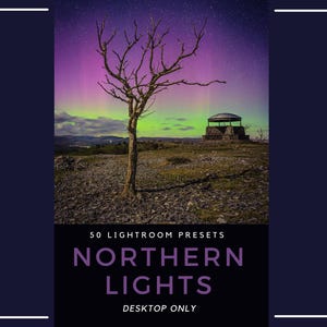 50 ajustes preestablecidos de Lightroom para auroras boreales / Aurora Boreal / Cielo nocturno de Islandia / Astrofotografía (solo para escritorio)