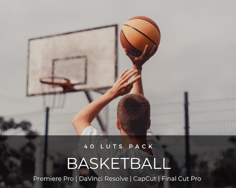 40 basketbalfilmische LUT's | Sports Action-kleurgradatie voor Premiere Pro, CapCut en DaVinci Resolve | LUT-pakket met hypefilm-look afbeelding 1