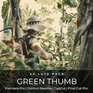 40 LUTs Cinematográficas Botânicas | Correção de Cor para Jardim Verdejante e Intimista no Premiere Pro, CapCut e DaVinci Resolve | Pacote de LUTs para Amantes de Plantas