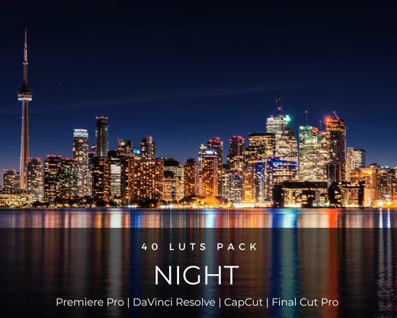 40 Night LUTs | Night Photography | Cityscape & City Lights | Premiere Pro,  CapCut,  Final Cut Pro, DaVinci Resolve