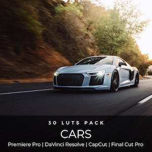 30 Cinematic Car LUTs | Automotive Color Grading LUT Pack for Premiere Pro, CapCut & DaVinci Resolve | Supercar Video LUTs