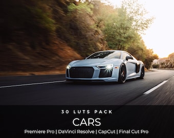 30 Cinematic Car LUTs | Automotive Color Grading LUT Pack for Premiere Pro, CapCut & DaVinci Resolve | Supercar Video LUTs