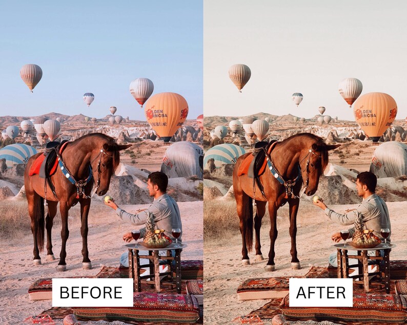 40 Cappadocia Cinematic LUTs | Golden Hour & Sunrise Color Grading for Premiere Pro, CapCut, DaVinci Resolve | Hot Air Balloon Film Look image 9