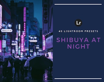 40 Shibuya Night Lightroom Presets – Tokyo Neon Cyberpunk Photography (Desktop Only)