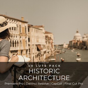歴史的建造物LUT 40種類 | ヨーロッパ旅行向けカラーグレーディングパック（ローマ、パリ、ロンドン） | Premiere Pro & CapCut用シネマティックビンテージフィルム