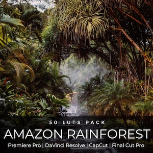50 Amazon Rainforest LUTs | Jungle Tropical Color Grading Pack for Premiere Pro, CapCut & DaVinci Resolve | Nature Film Look LUTs