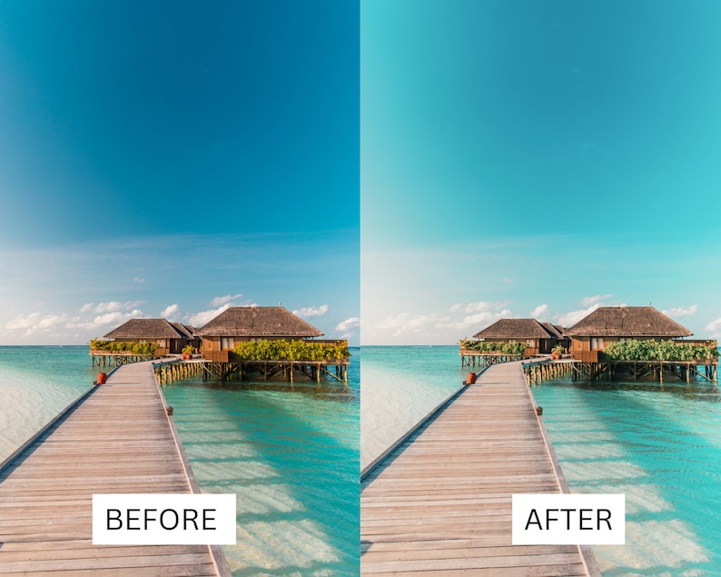 40 Malediven Kinetische LUTs | Tropical Ocean Blue Color Grading für CapCut, Premiere Pro, DaVinci Relösung | Reisen & Luxusresort LUT Pack Bild 5