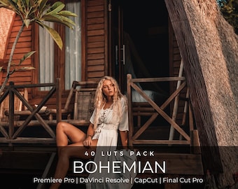 40 Bohemian LUTs Pack | Warm Boho Film Color Grading for Premiere Pro, CapCut & DaVinci Resolve | Fashion Aesthetic LUTs