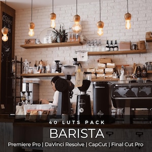 40 Barista Coffee LUTs | Cafe Aesthetic Color Grading for CapCut, Premiere Pro & DaVinci Resolve | Warm Latte Film Look Presets