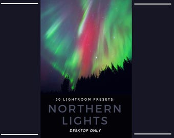 50 ajustes preestablecidos de Lightroom para auroras boreales / Aurora Boreal / Cielo nocturno de Islandia / Astrofotografía (solo para escritorio)