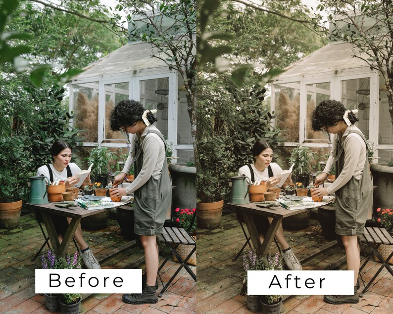 40 LUTs botánicas vintage / Corrección de color con aspecto de película verde para Premiere Pro, CapCut y DaVinci Resolve / Paquete de LUTs de vídeo con estética de jardín imagen 7