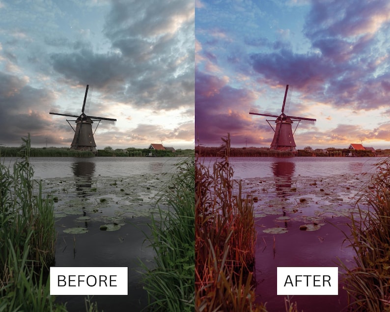 50 paarse zonsondergang LUT's | Dusk Beach Cinematische kleurgradatie voor Premiere Pro, CapCut en DaVinci Resolve | LUT-pakket kustlandschap afbeelding 19
