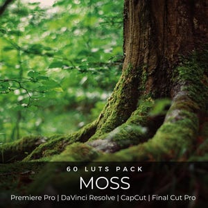 60 Moss Green LUT Pack | Forest Cinematic Color Grading for Premiere Pro, CapCut & DaVinci Resolve | Nature Video LUTs