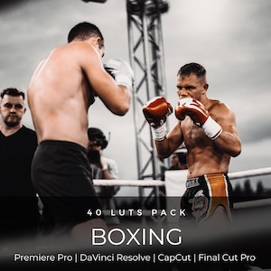 40 Cinematic Sports LUTs | Boxing MMA Fitness Gym Workout Color Grading LUT Pack for Premiere Pro, CapCut & DaVinci Resolve