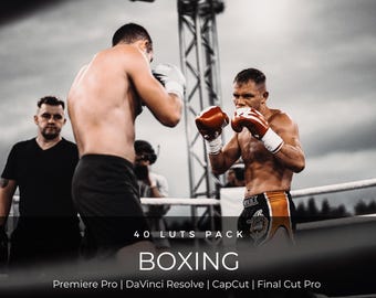 40 Cinematic Sports LUTs | Boxing MMA Fitness Gym Workout Color Grading LUT Pack for Premiere Pro, CapCut & DaVinci Resolve