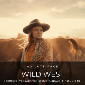 40 Wild West Cinematic LUTs | Western Cowboy Film Look for Premiere Pro, CapCut & DaVinci Resolve | Yellowstone Style Color Grading