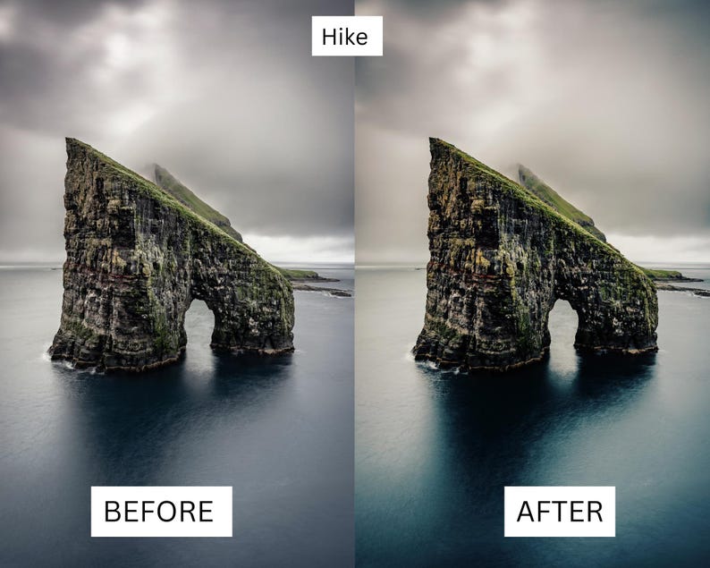 40 Faroe Islands LUTs | Nordic Cinematic Landscape Color Grading for Premiere Pro, CapCut & DaVinci Resolve | Moody Travel Film Look image 3