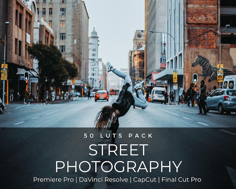 50 Street Photography LUTs | Urban Cinematic Color Grading Pack for Premiere Pro, CapCut & DaVinci Resolve | NYC City Film Look image 1
