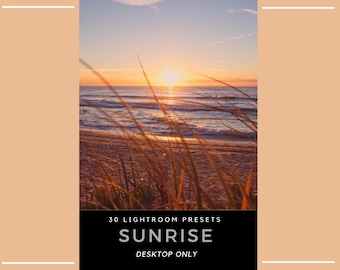 30 Sunrise Lightroom Presets – Golden Hour Warm Glow, Landscape Photography (Desktop Only)