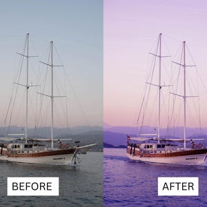 50 paarse zonsondergang LUT's | Dusk Beach Cinematische kleurgradatie voor Premiere Pro, CapCut en DaVinci Resolve | LUT-pakket kustlandschap afbeelding 18