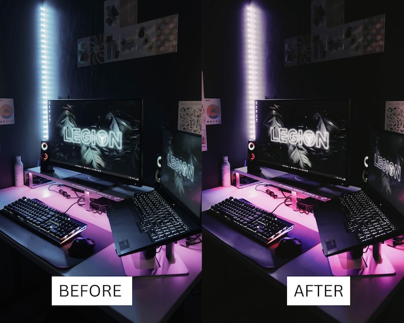 50 Streamer Gaming LUTs | Neon Purple RGB Color Grading for Twitch & YouTube | Premiere Pro, CapCut LUT Pack image 5