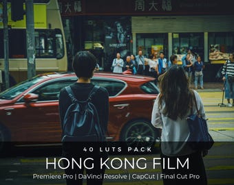 40 Hong Kong Film-LUTs | Urban Film Look Color Grading Pack für Premiere Pro, CapCut & DaVinci Relösung | LUTs im StreetMovie-Stil